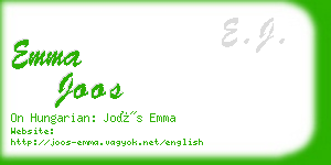 emma joos business card